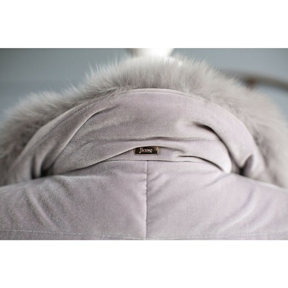 NWT Herno Goose Down Puffer Jacket SZ 46/8 Grey Velvet FUR $1,595 - Picture 6 of 6